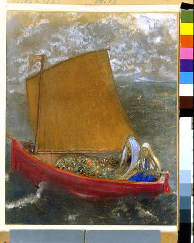Żółty żagiel, ok. 1905 r. (pastel na papierze) autorstwa Odilon Redon