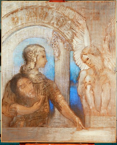 Mistyczny rycerz (olej na płótnie) autorstwa Odilon Redon