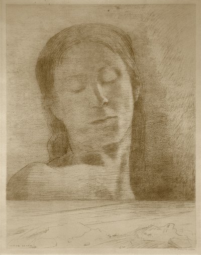 Oczy zamknięte autorstwa Odilon Redon