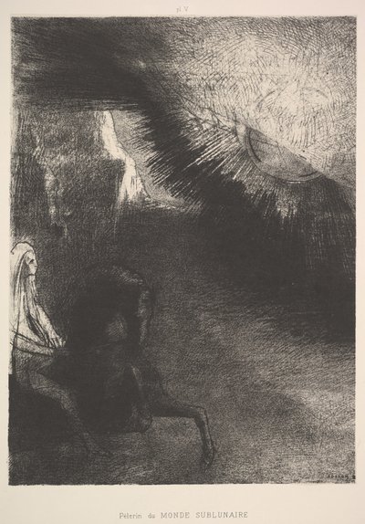 Pielgrzym ze świata podksiężycowego, 1891. autorstwa Odilon Redon