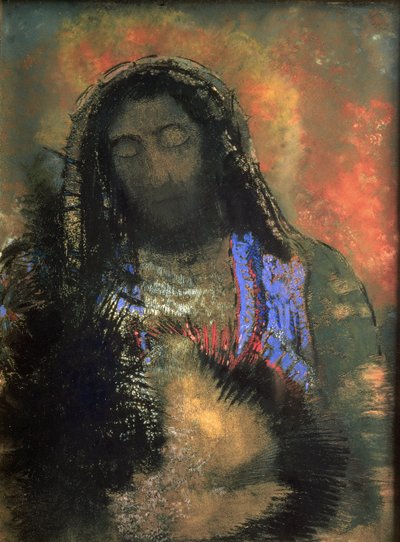 Najświętsze Serce, 1910 (pastel na papierze) autorstwa Odilon Redon