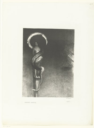 Slangenaureool Serpent-Aureole (tytuł na obiekcie) autorstwa Odilon Redon