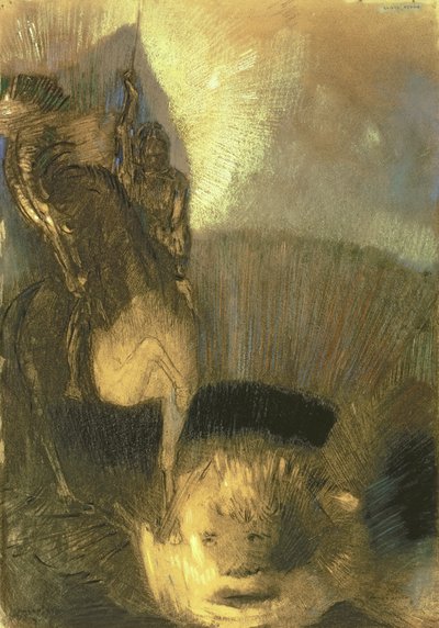 Św. Jerzy, ok. 1905 (pastel na papierze) autorstwa Odilon Redon