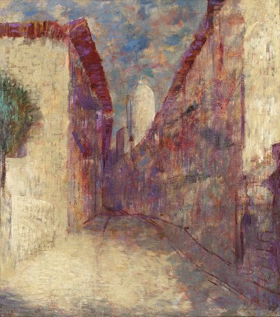 Ulica w Fontarabie (olej na płótnie) autorstwa Odilon Redon