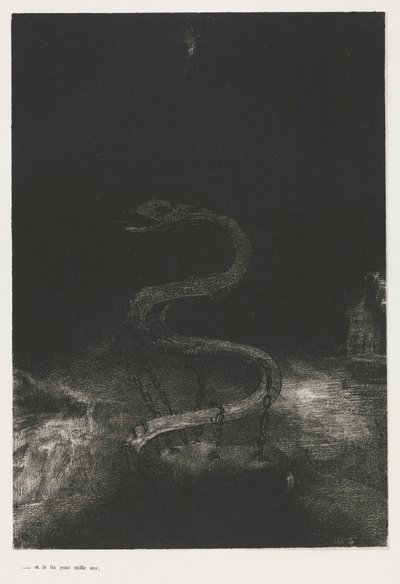 Apokalipsa św. Jana: i związał go tysiąc lat, 1899. autorstwa Odilon Redon