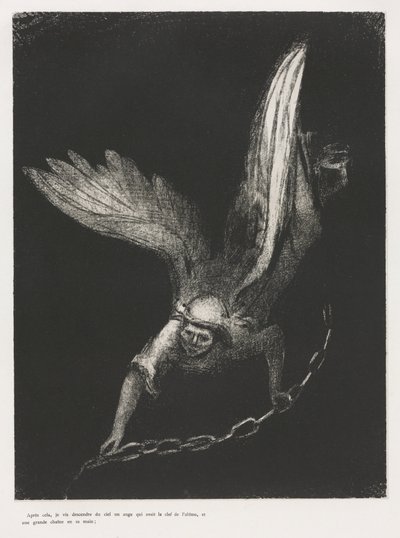 Apokalipsa św. Jana: I ujrzałem w prawicy Tego, który sob..., 1899. autorstwa Odilon Redon