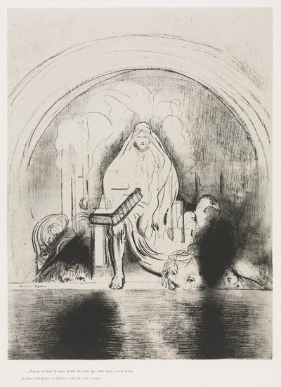 Apokalipsa św. Jana: I ujrzałem w prawicy Tego, który zasiadał na tronie..., 1899. autorstwa Odilon Redon