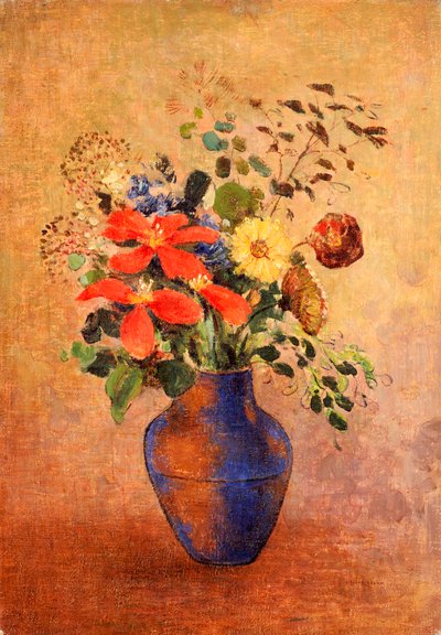 Niebieski wazon autorstwa Odilon Redon