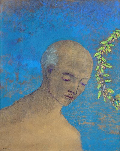 Korona, 1910 (pastel i węgiel) autorstwa Odilon Redon