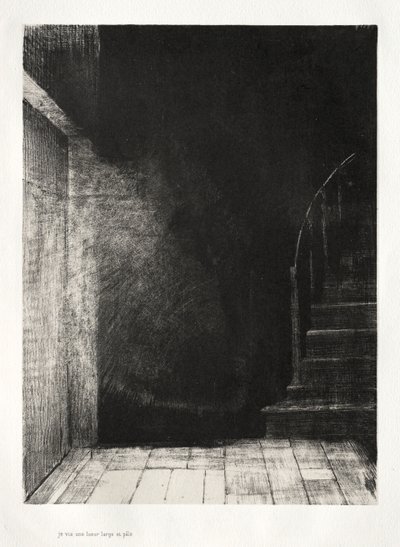 Nawiedzony dom: oboje widzieliśmy duże blade światło, 1896. autorstwa Odilon Redon