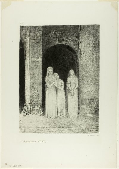 Kapłanki czekały, od Nocy autorstwa Odilon Redon