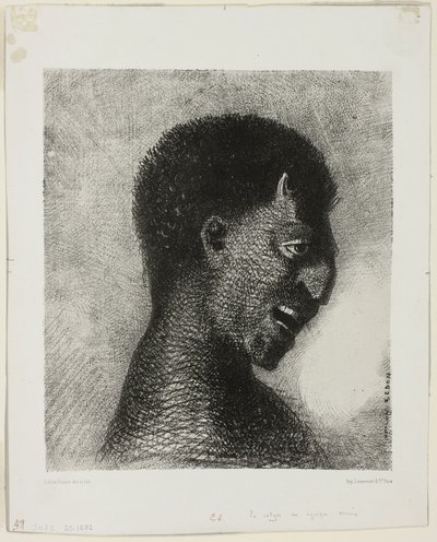 Satyr z cynicznym uśmiechem, płyta 5 z 8 z „Les Origines” autorstwa Odilon Redon
