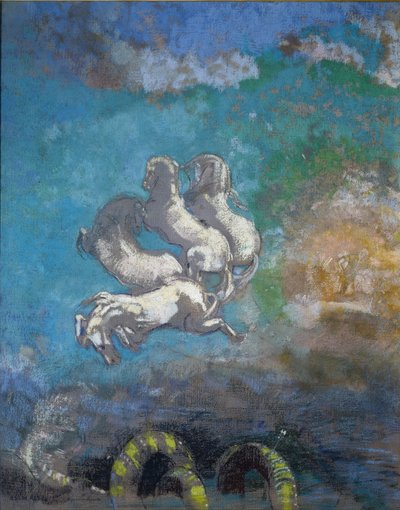 Rydwan Apolla - Pastel autorstwa Odilon Redon