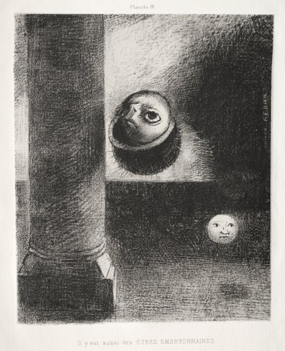 Były też istoty embrionalne autorstwa Odilon Redon