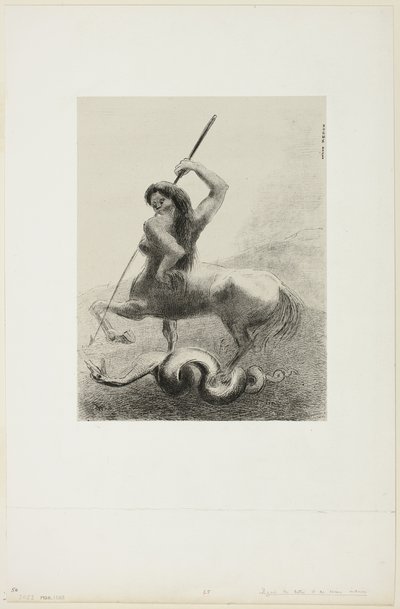 Były walki i próżne zwycięstwa, płyta 6 z 8 z „Les Origines” autorstwa Odilon Redon