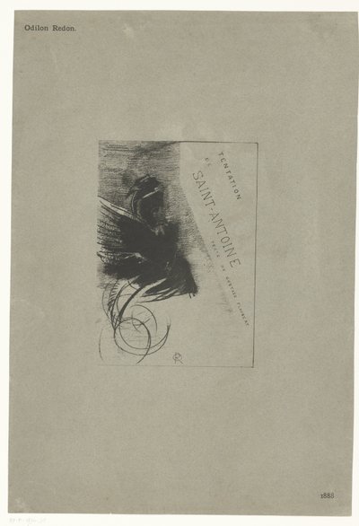 Strona tytułowa serii z kuszeniem św. Antoniego Tentation de Saint-Antione texte de Gustave Flaubert (tytuł serii na obiekcie) Kuszenie św. Antoniego (tytuł serii) autorstwa Odilon Redon