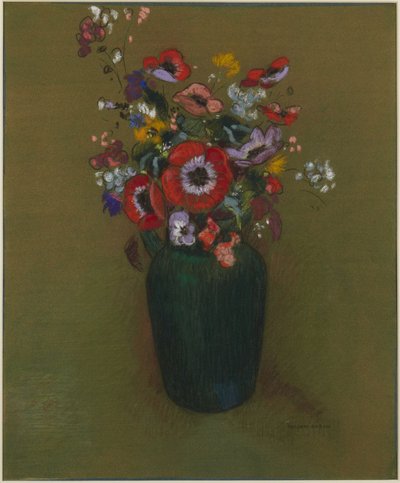 Wazon z kwiatami autorstwa Odilon Redon
