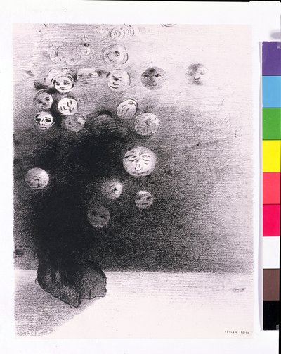 „Dlaczego miałby nie istnieć niewidzialny świat...”, płyta 6 z „Le Jure” Edmonda Picarda, 1887 autorstwa Odilon Redon