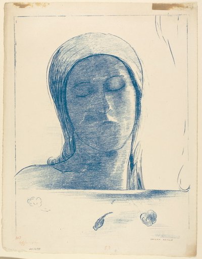 Zamknięte oczy autorstwa Odilon Redon