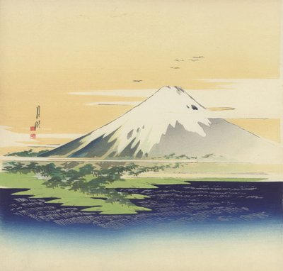 Fuji z plaży w Mio, 1900-10 (drewnodruk) autorstwa Ogata Gekko