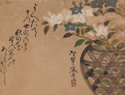 Dzwonki w koszyku, XVIII wiek. autorstwa Ogata Kenzan