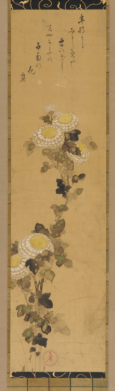 Chryzantemy, XVIII-XIX w. autorstwa Ogata Kenzan