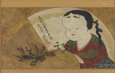 Uzume Okame i kwiaty, XVIII-XIX w. autorstwa Ogata Kenzan