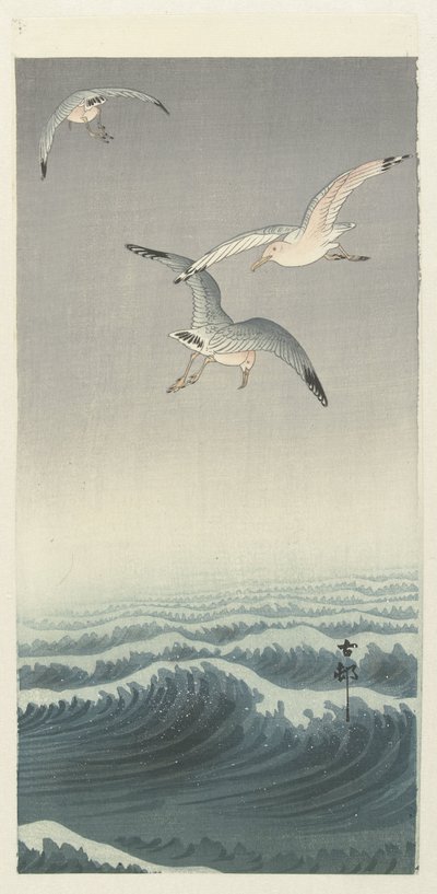 Trzy mewy autorstwa Ohara Koson