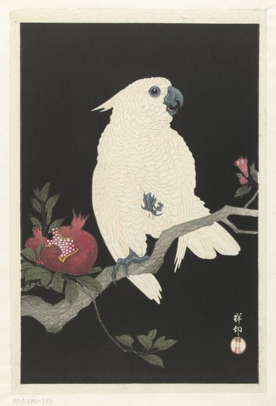 Kakadu i granat autorstwa Ohara Koson