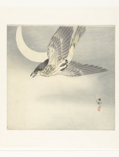 Kukułka na półksiężycu autorstwa Ohara Koson