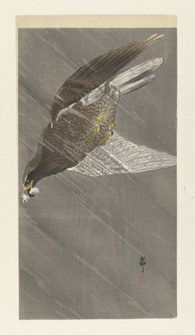 Orzeł lecący w dół autorstwa Ohara Koson