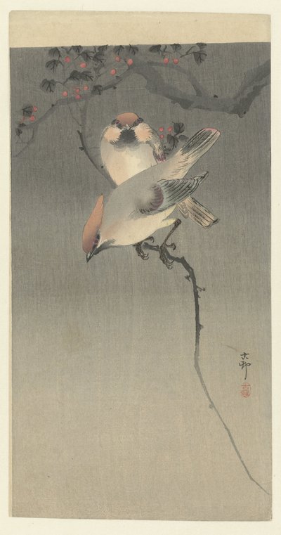 Jemiołuchy autorstwa Ohara Koson