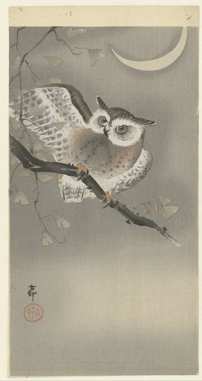 Po kolumnie woda l człon srebrny k autorstwa Ohara Koson