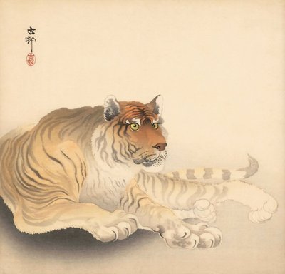 Tygrys, XX wiek (druk japoński) autorstwa Ohara Koson