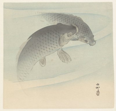 Dwa karpie autorstwa Ohara Koson
