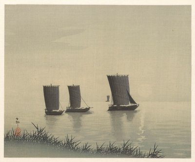 łodzie rybackie autorstwa Ohara Koson