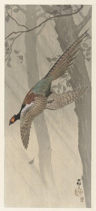 latający bażant autorstwa Ohara Koson