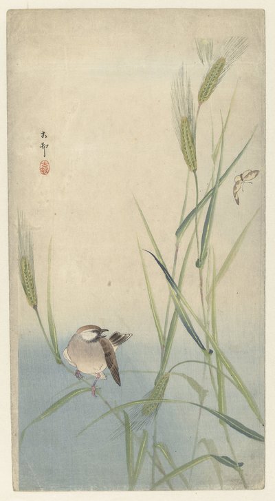 Ptak i Motyl autorstwa Ohara Koson