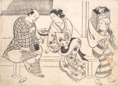 Zakochana para, pocz. XVIII w., pocz. XVIII w. autorstwa Okumura Masanobu