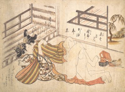 Scena w sypialni, ca. 1739, ok. 1739 r. 1739. autorstwa Okumura Masanobu
