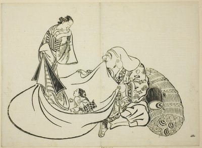 Daikoku ujawniający zawartość torby Hotei, nr 2 z serii 12 grafik autorstwa Okumura Masanobu