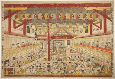 Scena Kabuki autorstwa Okumura Masanobu