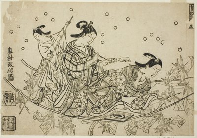 Przeprawa łodzi Tanabata (Tanabata no towataru fune) autorstwa Okumura Masanobu