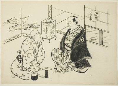 Rozdział Hahakigi z „The Tale of Genji” (Genji Hahakigi), z serii parodii Genji autorstwa Okumura Masanobu