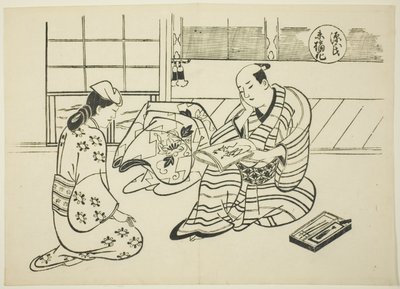 Rozdział Suetsumuhana z „The Tale of Genji” (Genji Suetsumuhana), z serii parodii Genji autorstwa Okumura Masanobu