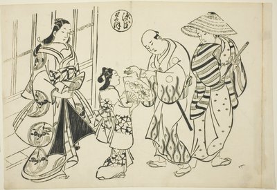 Rozdział Yugao z „The Tale of Genji” (Genji Yugao), z serii parodii Genji autorstwa Okumura Masanobu