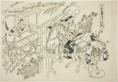 Usuyuki: Scena Kogo (Usuyuki Kogo no dan), z serii „Słynne sceny z japońskich zabaw lalkowych (Yamato irotake)” autorstwa Okumura Masanobu
