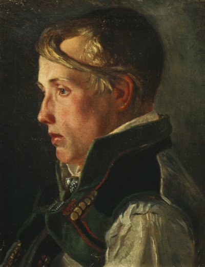 Młody chłopiec (olej na płótnie) autorstwa Olaf Isaachsen