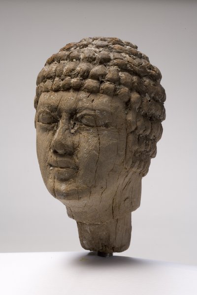 Głowa mężczyzny (drewno) (patrz też 249004-6) autorstwa Old Kingdom Egyptian
