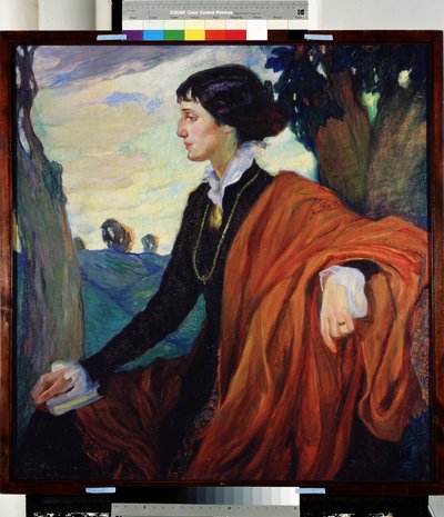 Portret rosyjskiej poetki Anny Achmatowej (Achmatowej) (1889-1966) autorstwa Olga Lyudvigovna Della Vos Kardovskaya